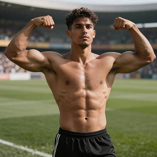 Sun-kissed Muscular Jock Victory Portrait