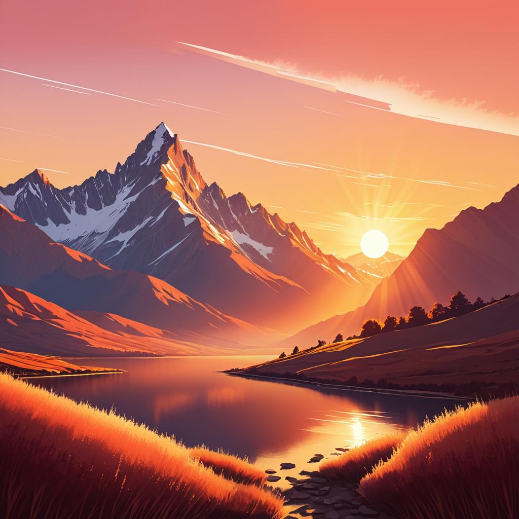 Serene Sunrise Over Majestic Mountains