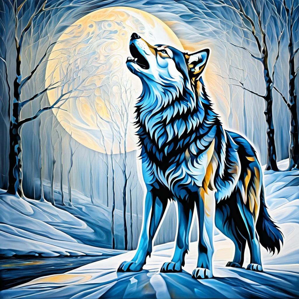 Mystical Wolf Howling: Duality in Art