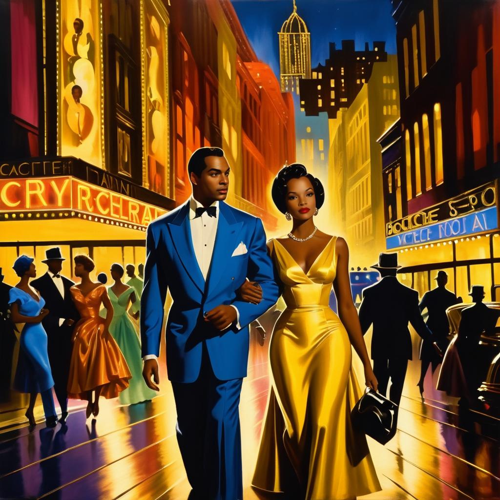 Elegant Harlem Night in Vibrant Oil Paints