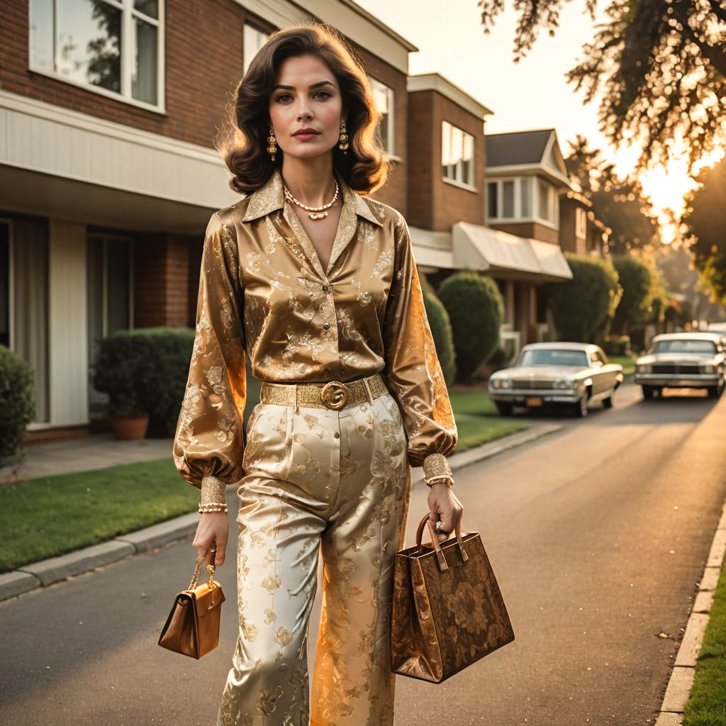 Chic 1970s Fashion in Golden Hour