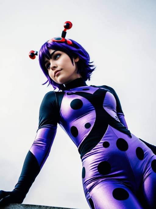 Dramatic Low-Angle Ladybug Cosplay Shot