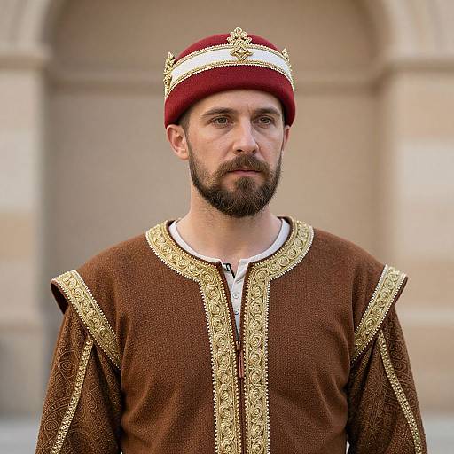 Bearded Man in Medieval Costume