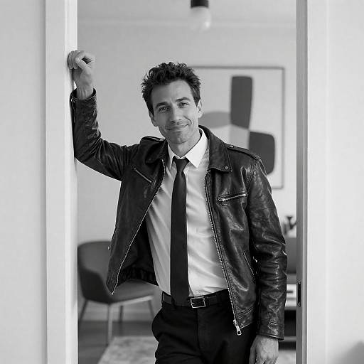 Monochrome Minimalist Portrait of Man