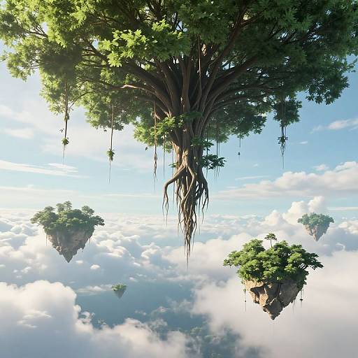 Upside Down Trees in Cloudy Sky