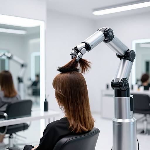 Futuristic Hair Styling Robot Arm