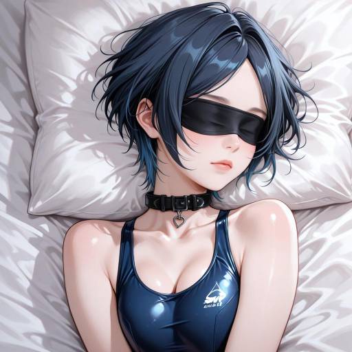 Cute Girl in Swimsuit with Blindfold