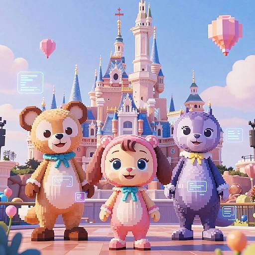 AI Disney Characters in Digital Dreamscape