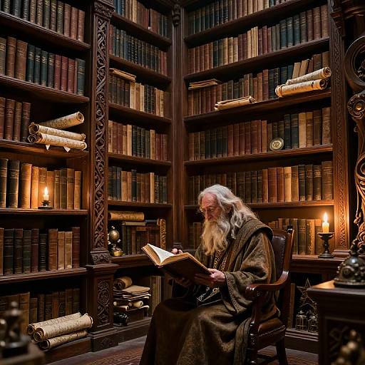 Martell Ancient Library Fantasy Scene