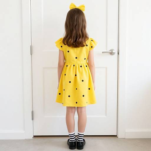 Girl in Yellow Polka Dot Dress