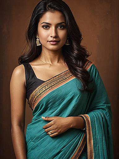 Photorealistic Woman in Malmal Saree
