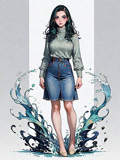 Casual Woman in Mint Green Sweater