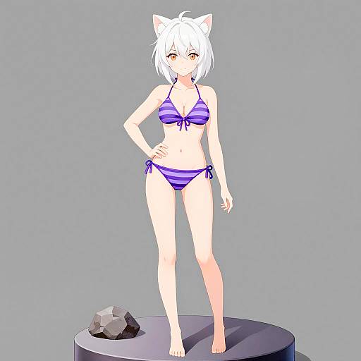 Anime Character on Platform Illustration