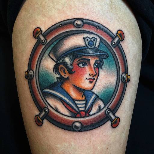 Vintage Retro Sailor Tattoo Design
