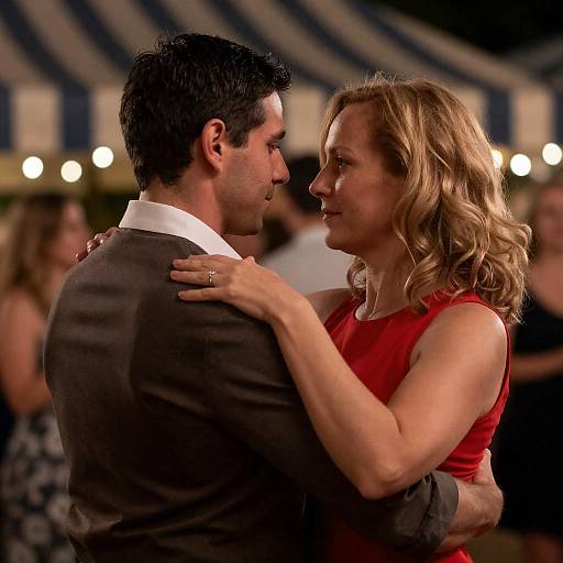 Couple Dancing Closely at Night Event