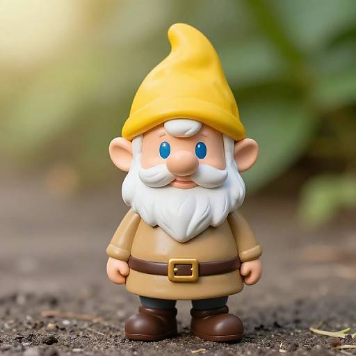 Bright Yellow-Hatted Gnome Figurine