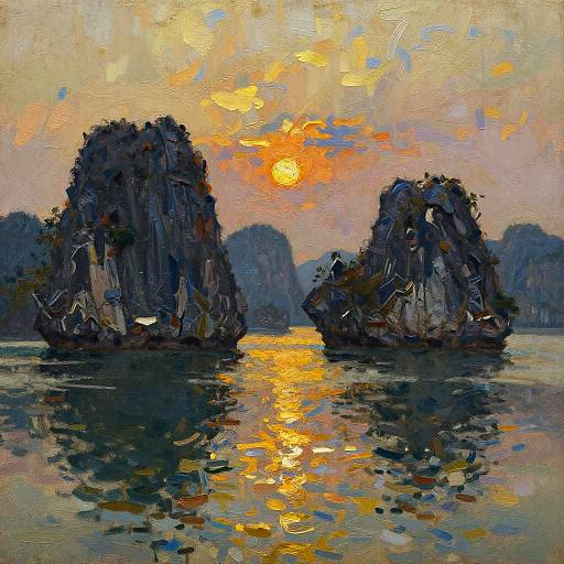 Impressionistic Ha Long Bay Oil Painting
