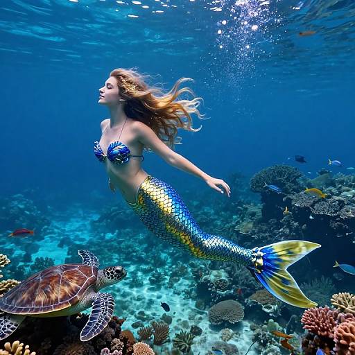 Enchanting Sapphire Mermaid Princess