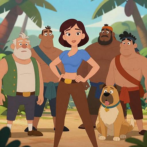 Confident Woman in Lush Jungle Setting