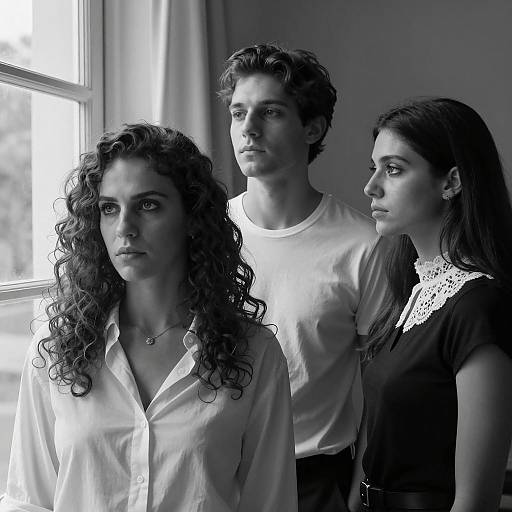 Dramatic Black and White Portrait Scene