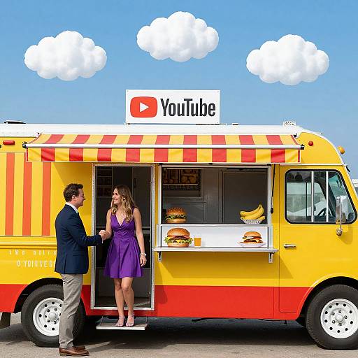 Vibrant Food Truck with Friendly Interaction