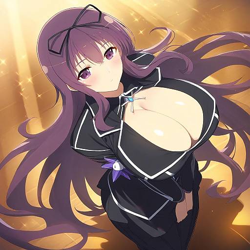Illustration of Murasaki (senran kagura), senran kagura in the style of Minami koyogi