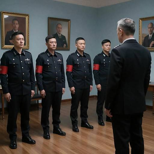 Tense Confrontation in Dimly Lit Room