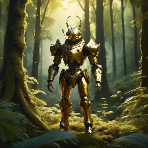 Mysterious Robotic Collector in Enchanted Forest Mysterious Robotic Collector in Enchanted Forest