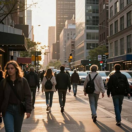 Realistic Golden Hour City Street