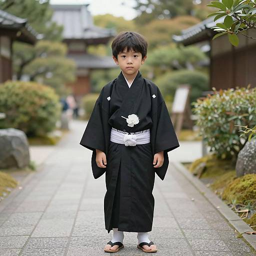 Young Boy in Traditional Japanese Attire