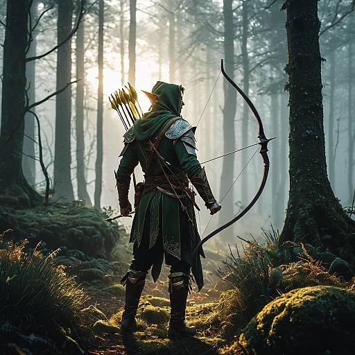 Elven Archer in Enchanted Forest