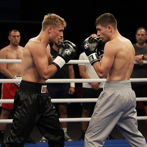 Two Men Boxing in Ring