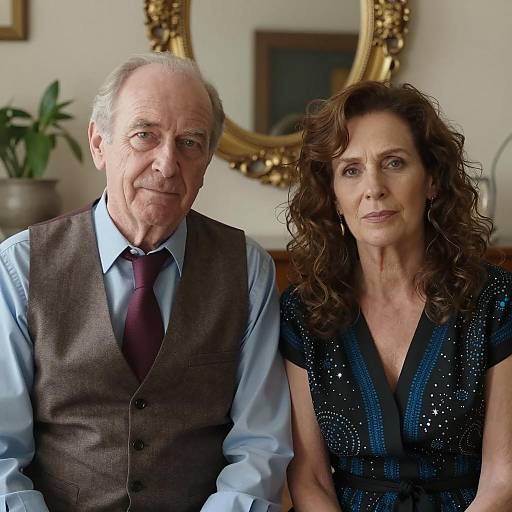 Elderly Couple Portrait with Elegant Decor