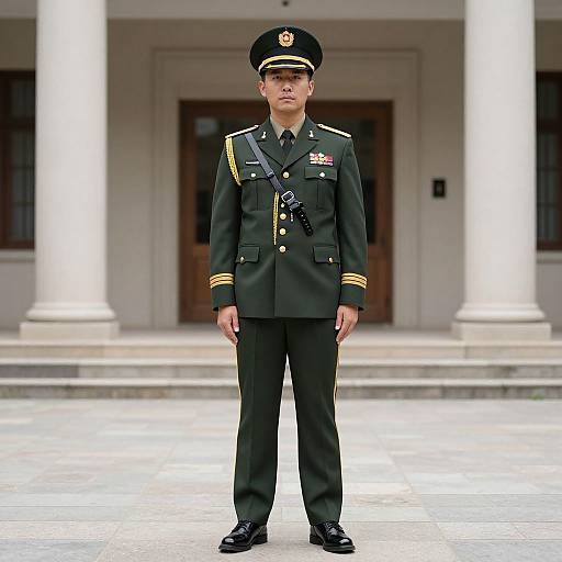 Man in Military Officer Uniform