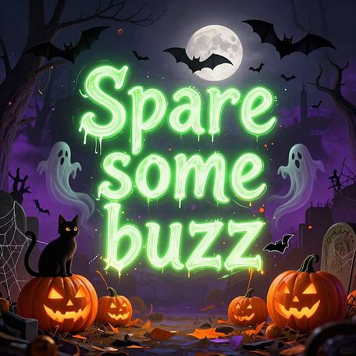 Digital Halloween artwork: Glowing neon 