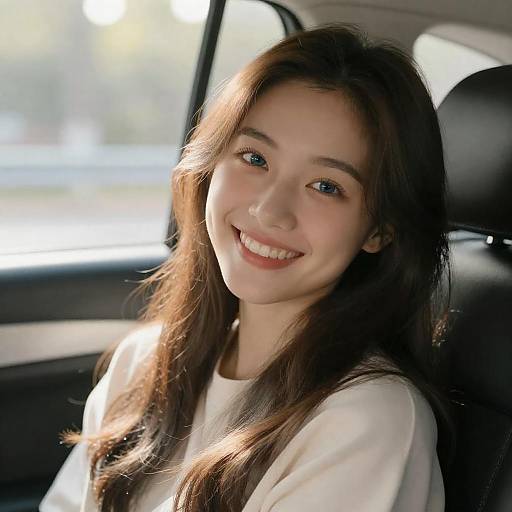 Sunny Portrait of a Smiling Woman