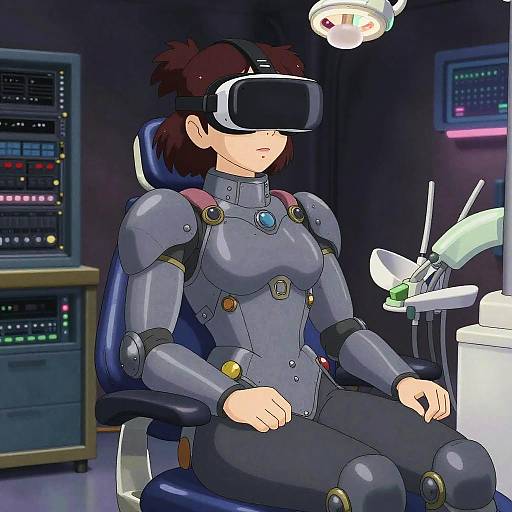 Ghibli-Style Futuristic Dentist Scene