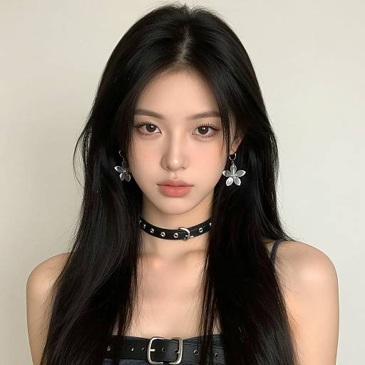 Realistic Solo Girl in Metal Stagewear