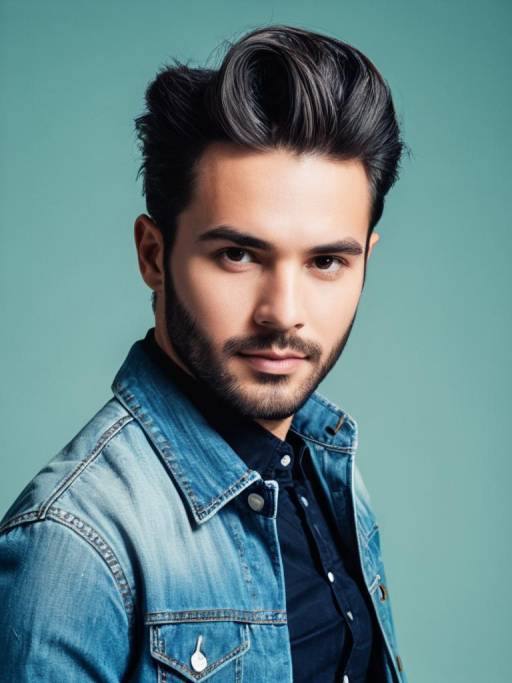 Stylish Man in Jeans Close-Up Headshot