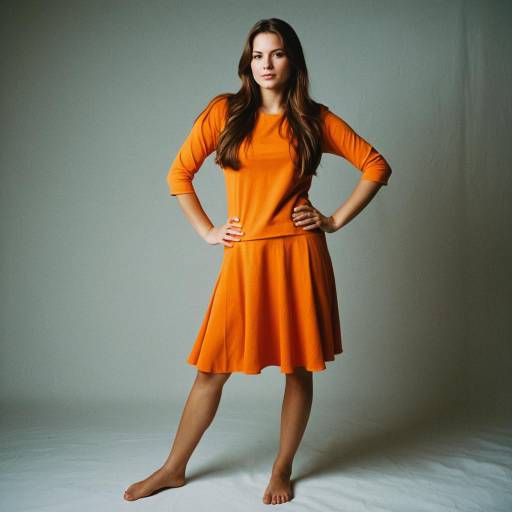 Elegant Woman in Orange Costume