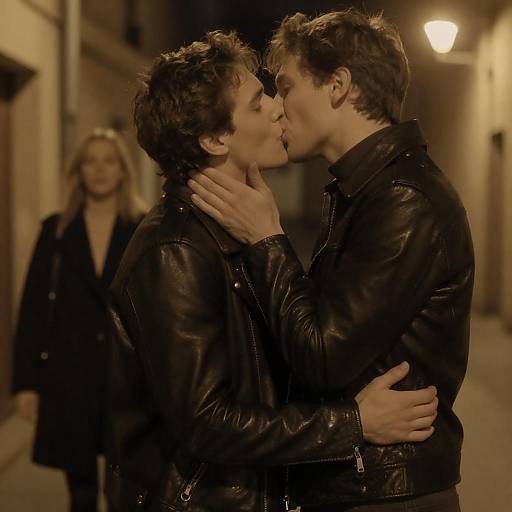 Intimate Night Scene in Urban Alley