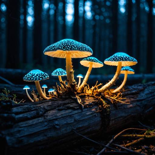 Enchanted Bioluminescent Fungi Macro Photography Enchanted Bioluminescent Fungi Macro Photography