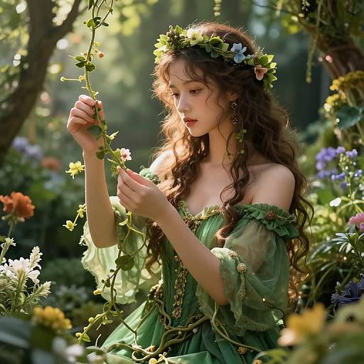 Goddess of Nature in Enchanted Garden