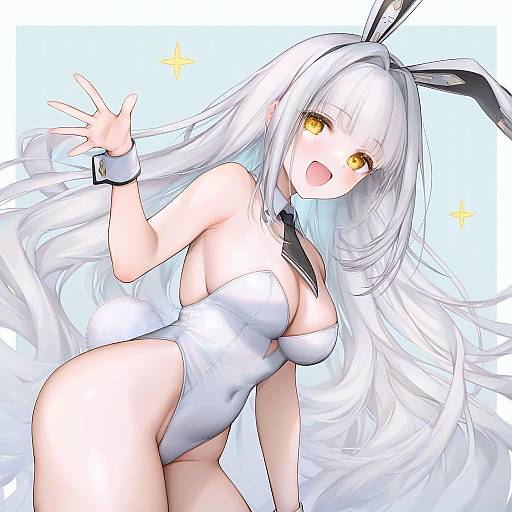 Illustration of Blanc (nikke), goddess of victory: nikke in the style of Kaguyuzu