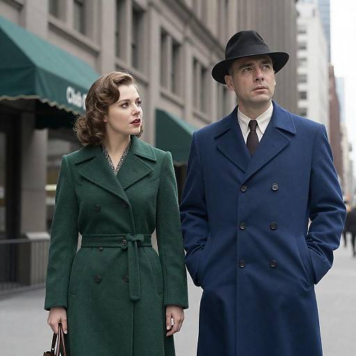 1940s City Street Couple Photograph