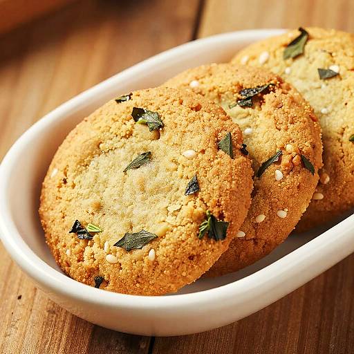 Close-Up of Rustic Herb Cookies