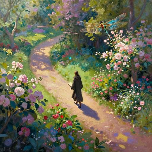 Impressionistic Enchanted Garden Vista