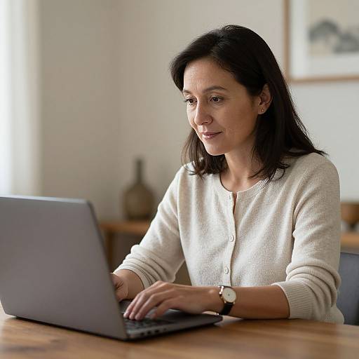 Middle Aged Woman Using Laptop