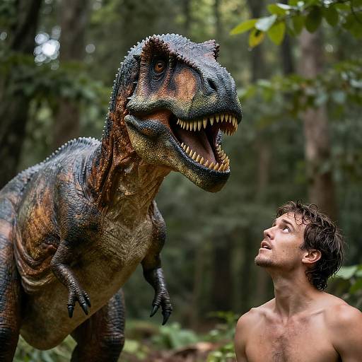 Dramatic Encounter with a Dinosaur
