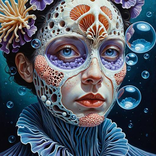 Surreal Anatomical Face Portrait in Oil